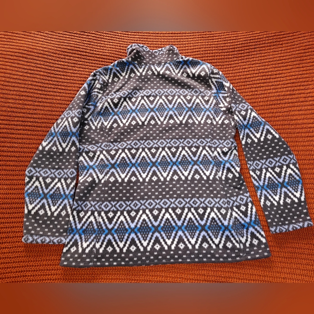 Geometric Patterned Zip-Up Fleece Jacket- Men's XL - Picture 2 of 6
